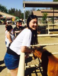 GSP student Su Young Park poses with animals