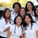 group of medical school female students